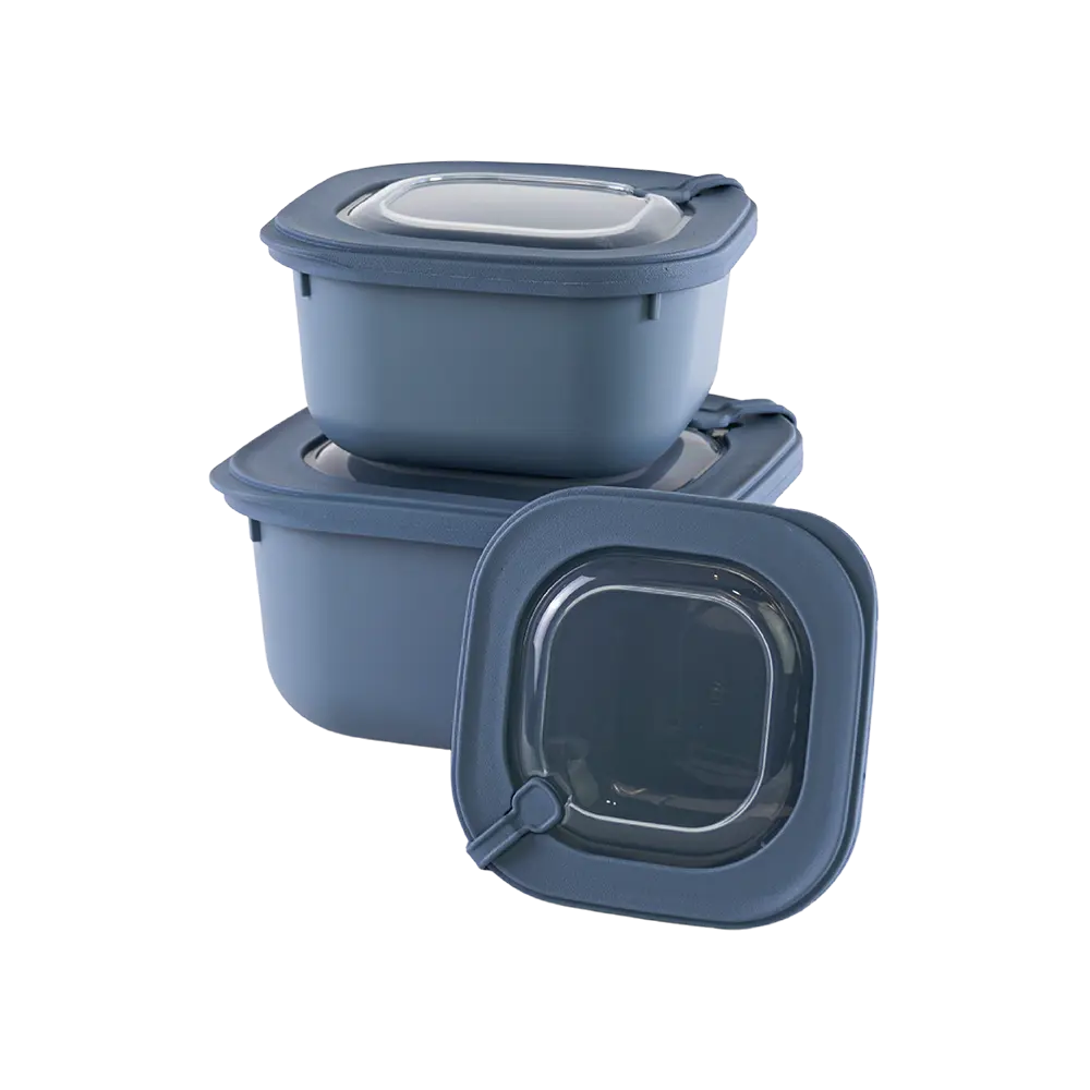 Dunya 3pcs microsafe blue storage containers set