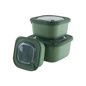 Dunya 3pcs microsafe green storage containers set