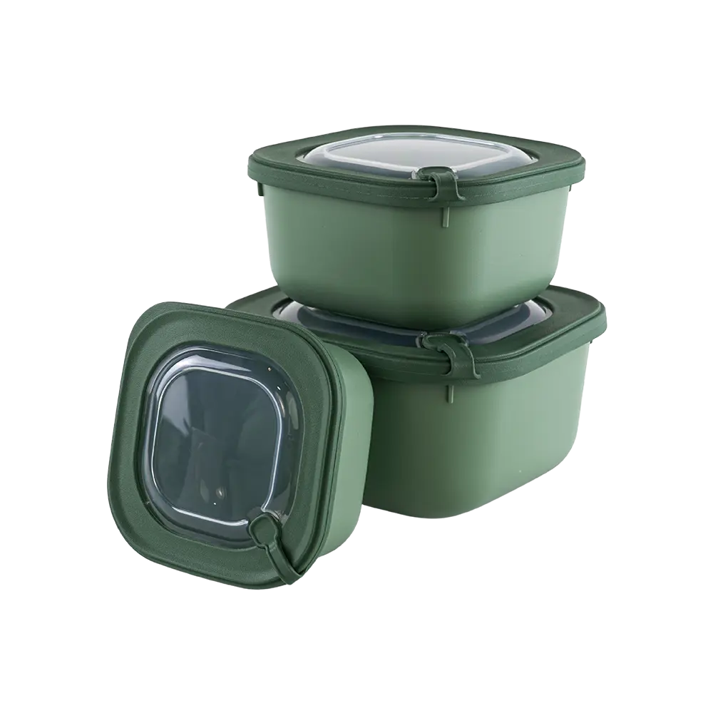 Dunya 3pcs microsafe green storage containers set