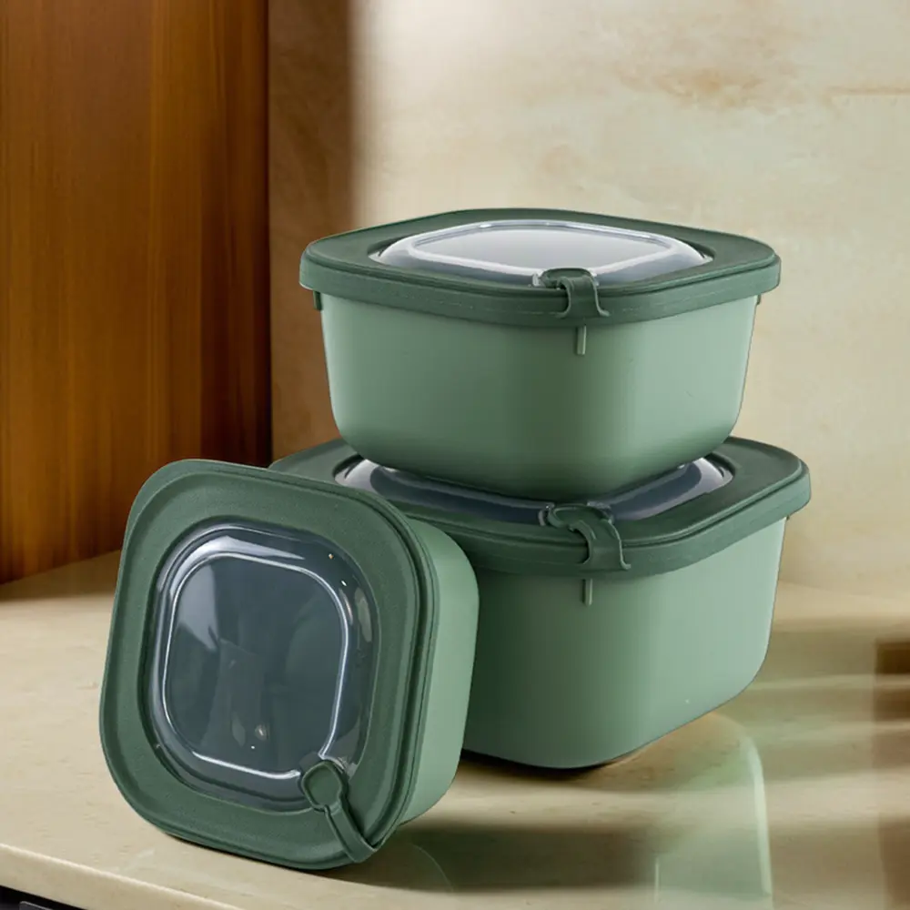 Dunya 3pcs microsafe green storage containers set1
