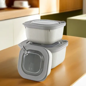 Dunya 3pcs ribbed design beige storage containers set1