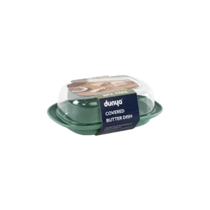 Dunya green covered butter dish