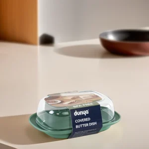 Dunya green covered butter dish1