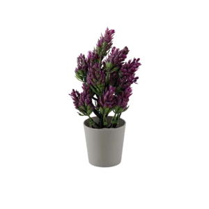 Eva dark purple & green plant with beige vase