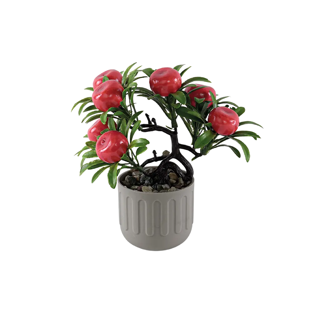 Eva orange small tree with black vase