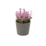 Eva plant with ribbed design beige vase