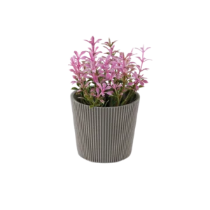 Eva plant with ribbed design beige vase