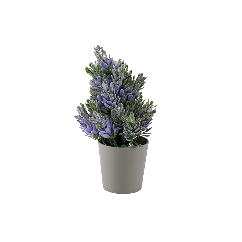 Eva purple & green plant with beige vase