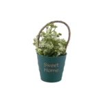 Eva white & green plant with sweet home design green vase