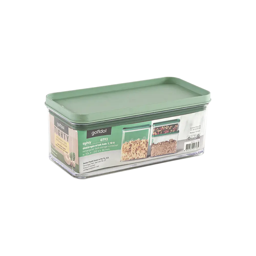 Gondol 1.1l plexi aqua rectangular storage container