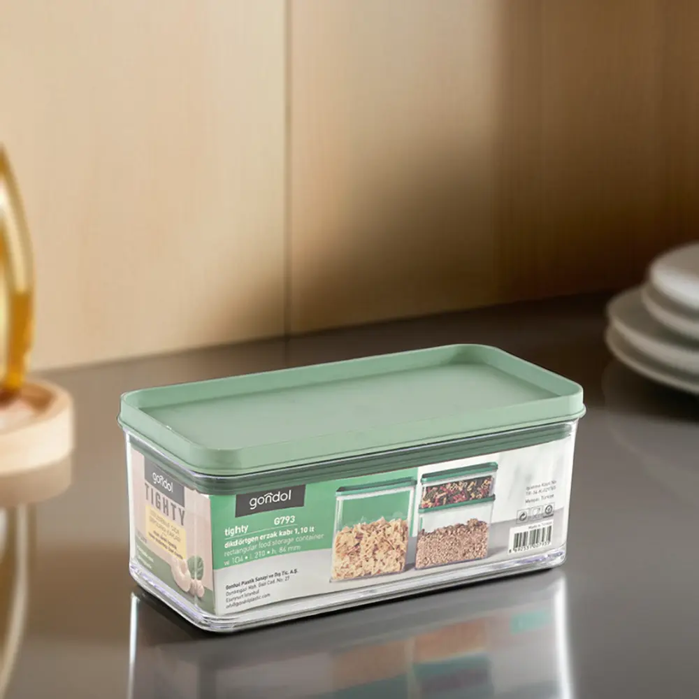 Gondol 1.1l plexi aqua rectangular storage container1