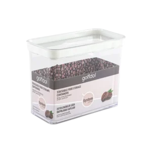Gondol 2.2l plexi white rectangular storage container