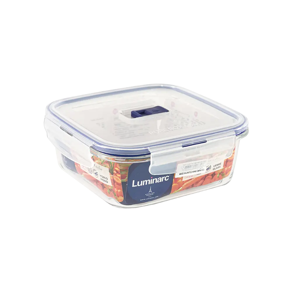 Luminarc 1.2l glass squared storage box