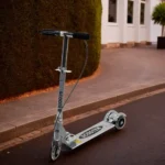 Metal folding 3 wheels silver & black scooter with light1