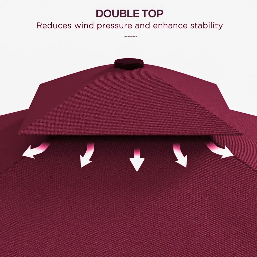 Outdoor 2.2m bordeaux umbrella2