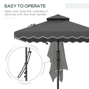 Outdoor 2.2m grey umbrella1