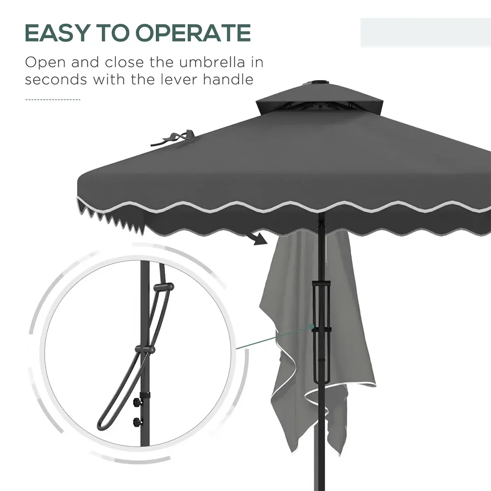 Outdoor 2.2m grey umbrella1