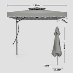 Outdoor 2.5m grey umbrella1