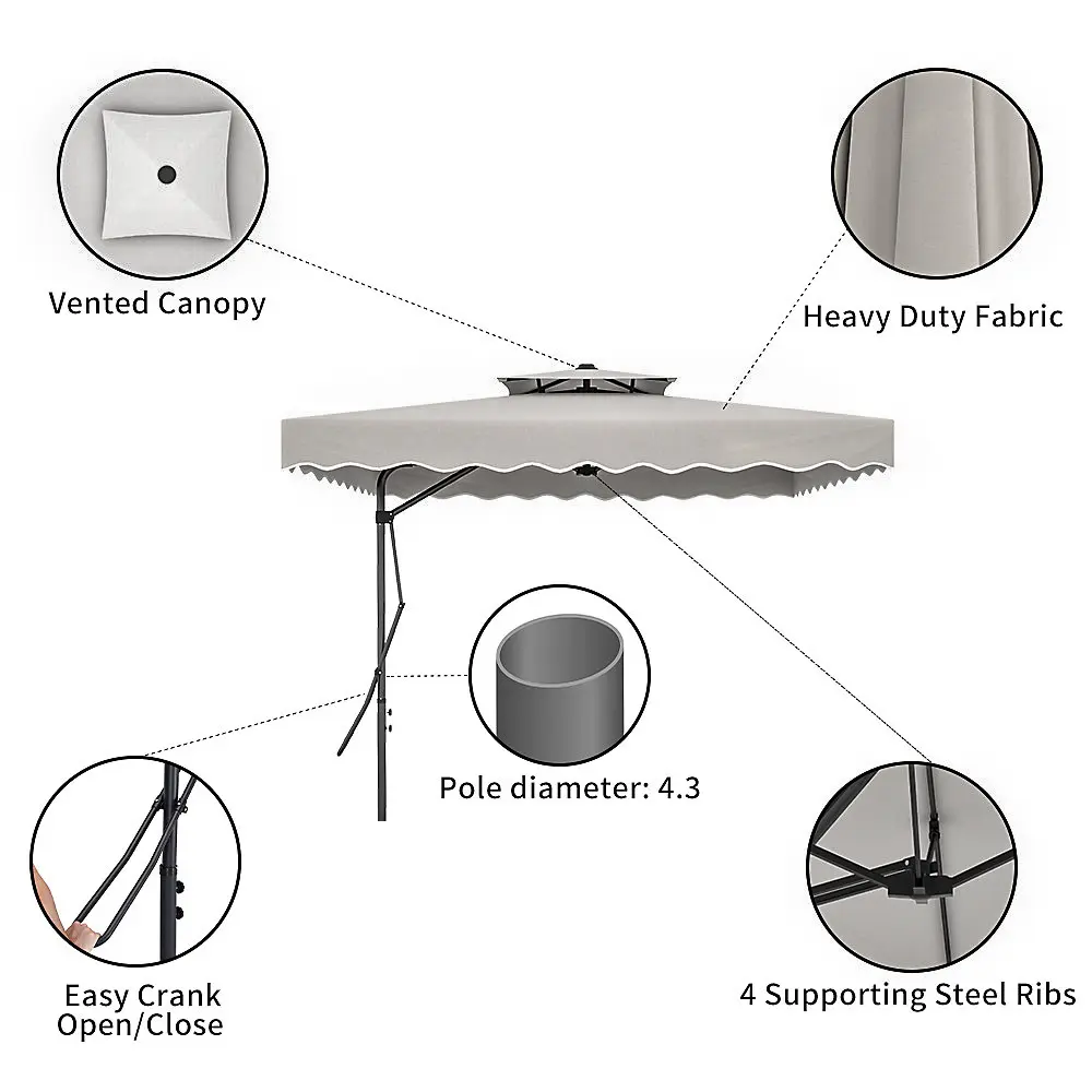 Outdoor 2.5m grey umbrella2