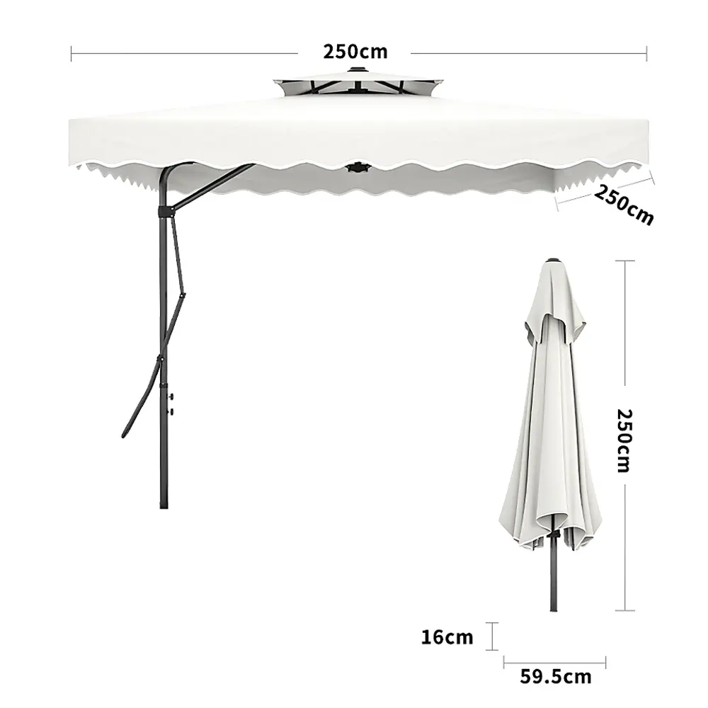 Outdoor 2.5m white umbrella1