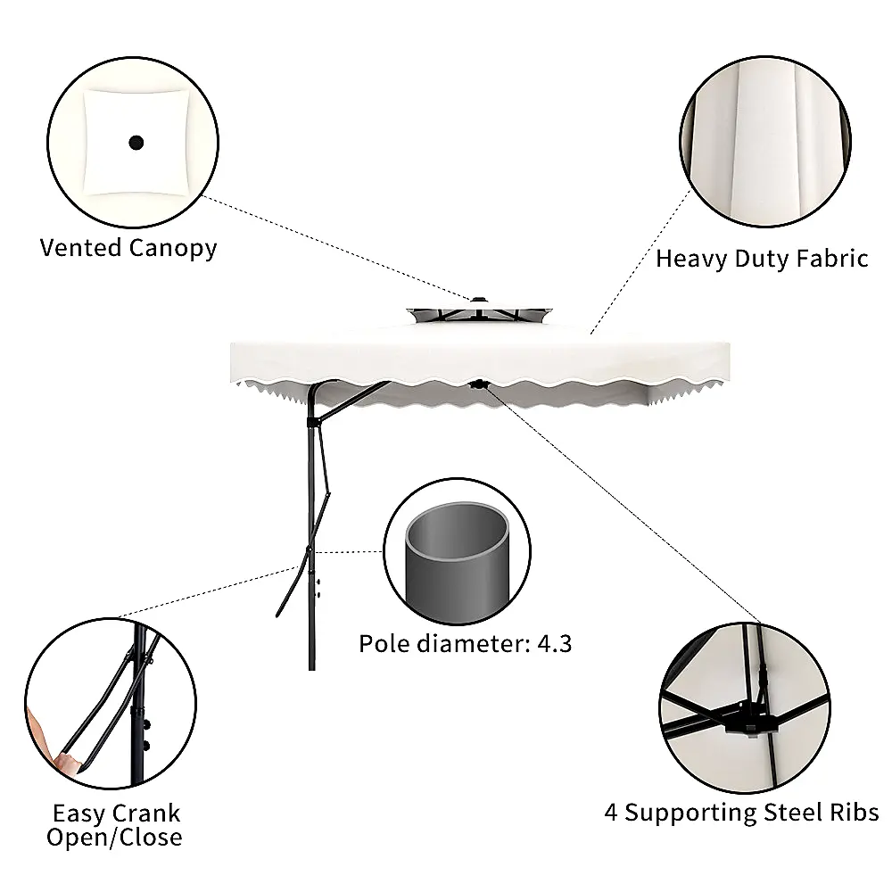 Outdoor 2.5m white umbrella2