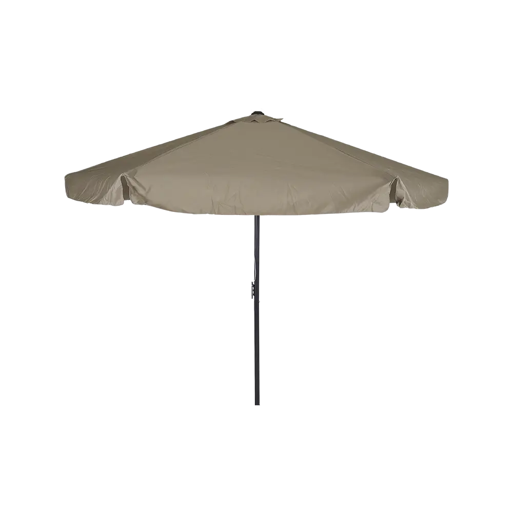 Outdoor 3m beige folding umbrella with rope pulley system