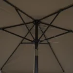 Outdoor 3m beige folding umbrella with rope pulley system1