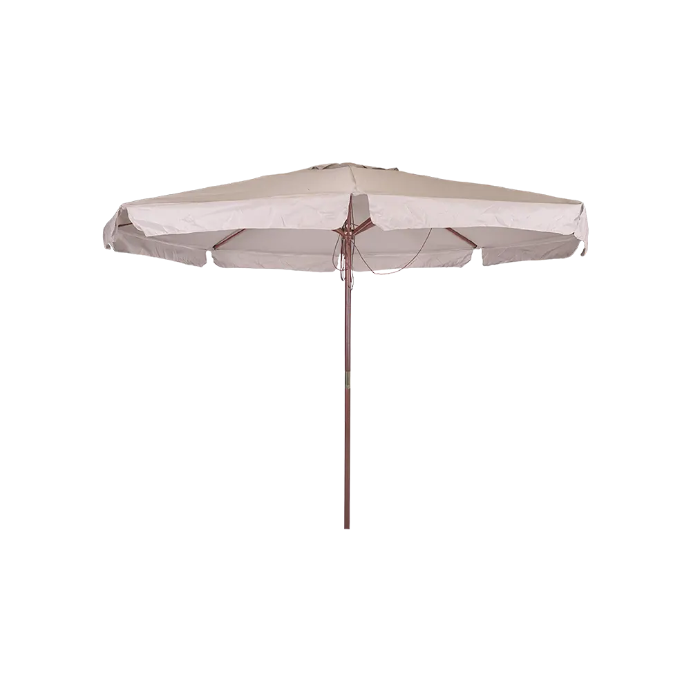 Outdoor 3m beige umbrella with rope