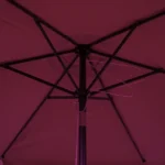 Outdoor 3m bordeaux folding umbrella with rope pulley system1