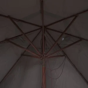 Outdoor 3m dark beige folding umbrella with rope1