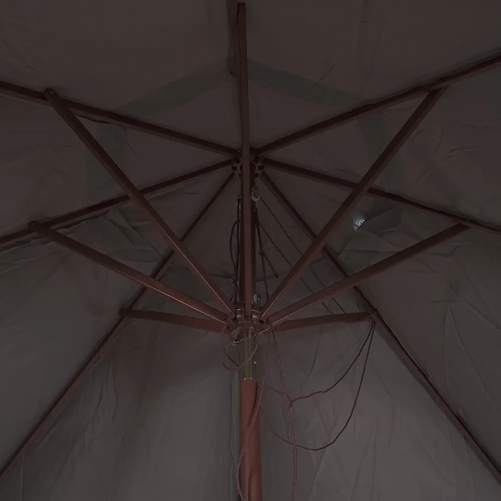 Outdoor 3m dark beige folding umbrella with rope1