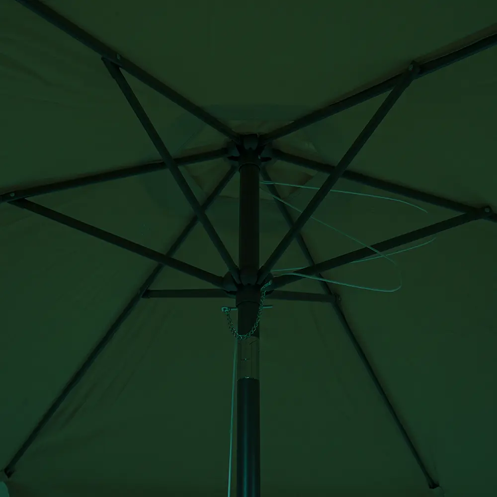 Outdoor 3m green folding umbrella with rope pulley system1