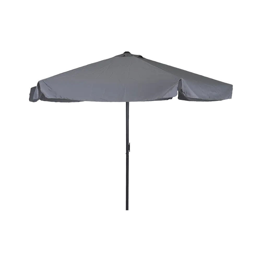 Outdoor 3m grey folding umbrella with rope pulley system
