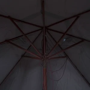 Outdoor 3m grey folding umbrella with rope1