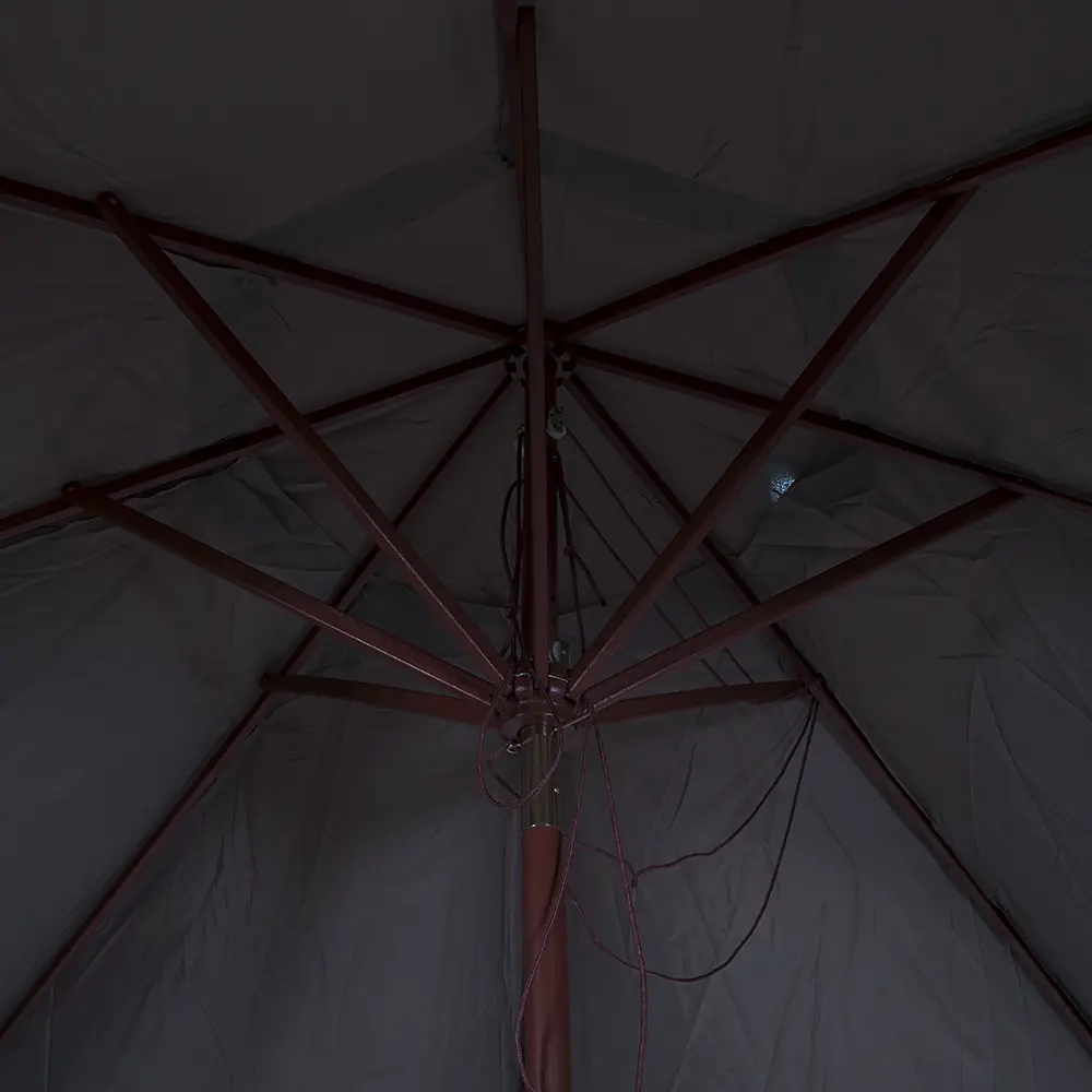 Outdoor 3m grey folding umbrella with rope1