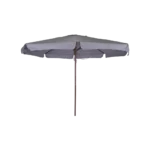 Outdoor 3m grey umbrella with rope