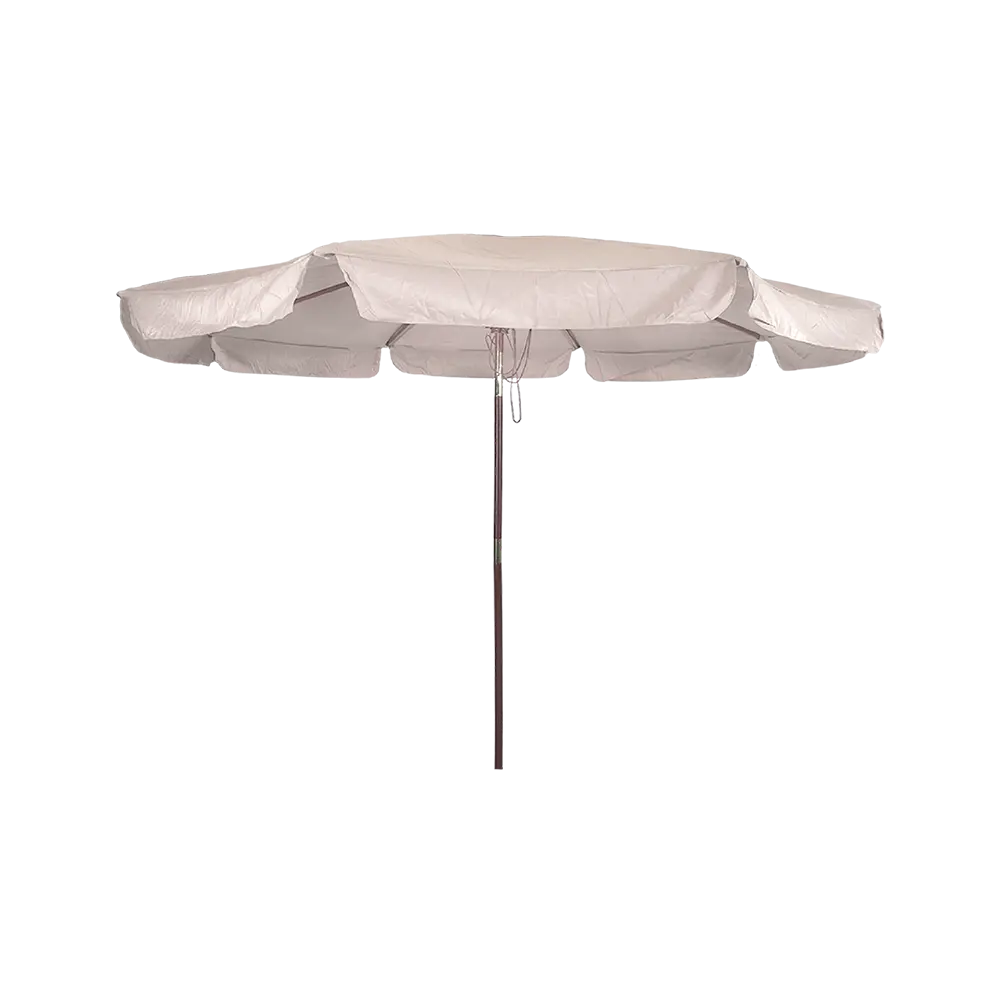 Outdoor 3m light beige folding umbrella with rope