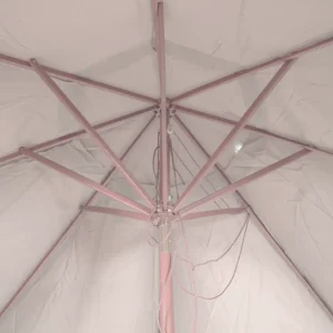 Outdoor 3m light beige folding umbrella with rope1