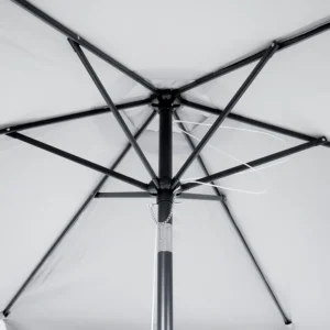 Outdoor 3m white folding umbrella with rope pulley system1