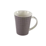 Porcelain 380ml flower pattern grey & purple mug