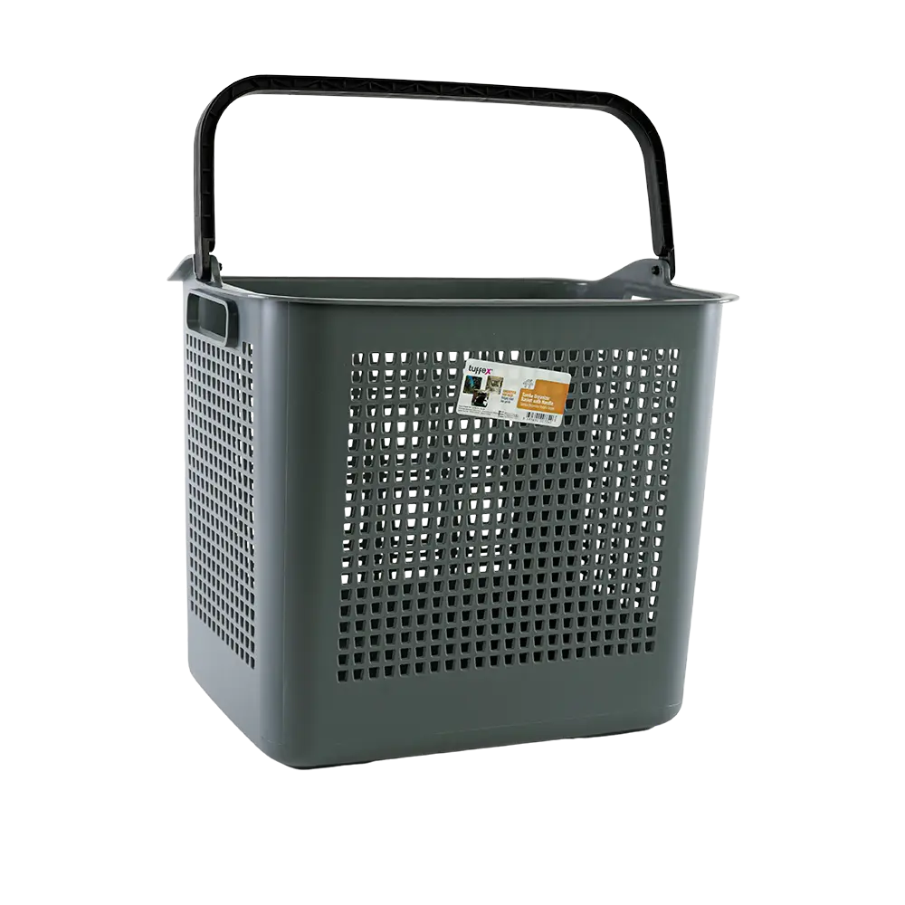 Tuffex grey basket with handle1