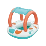 Bestway 34203 orange & white 67x84cm baby boat with canopy