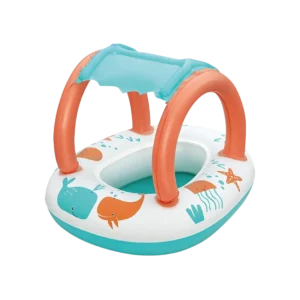 Bestway 34203 orange & white 67x84cm baby boat with canopy