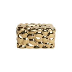 Ceramic hex pattern design gold tissue box1