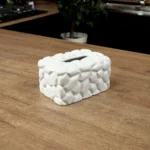 Ceramic hex pattern design white tissue box1