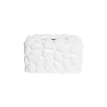 Ceramic hex pattern design white tissue box2