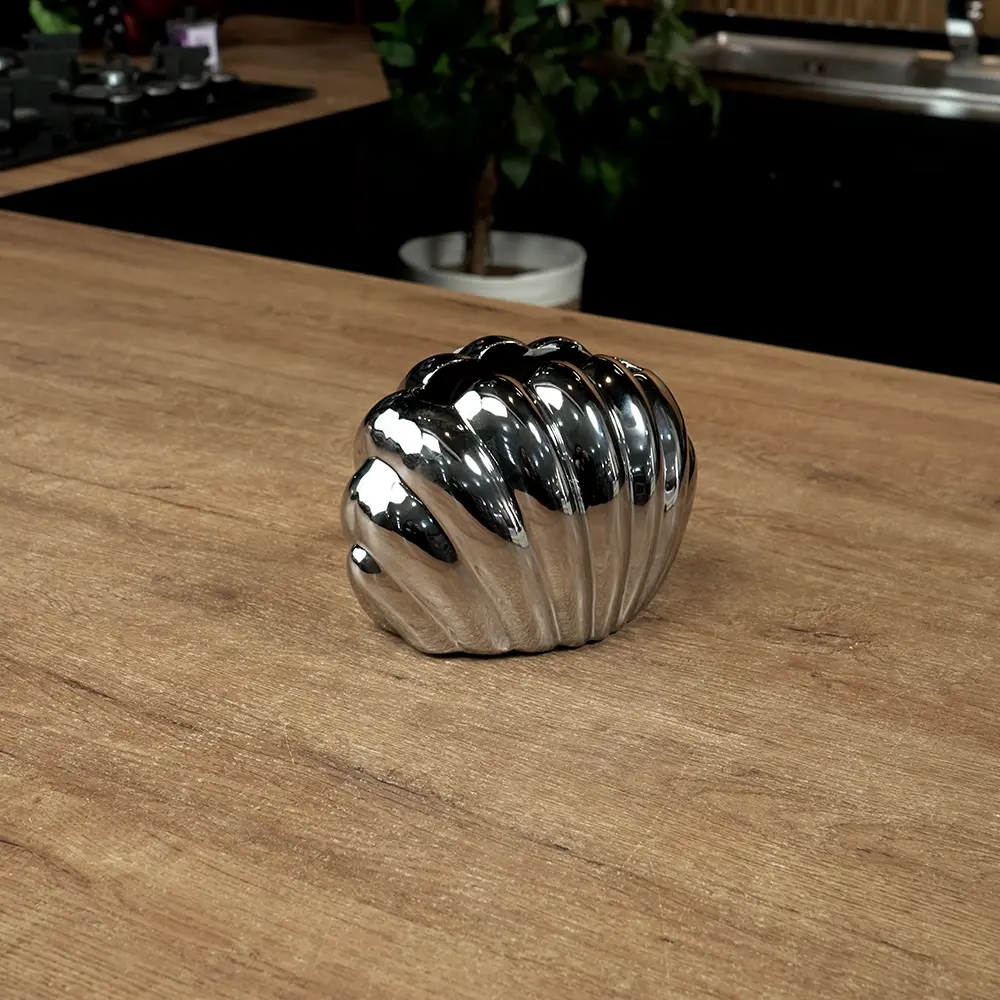 Ceramic shell shaped design silver tissue box1