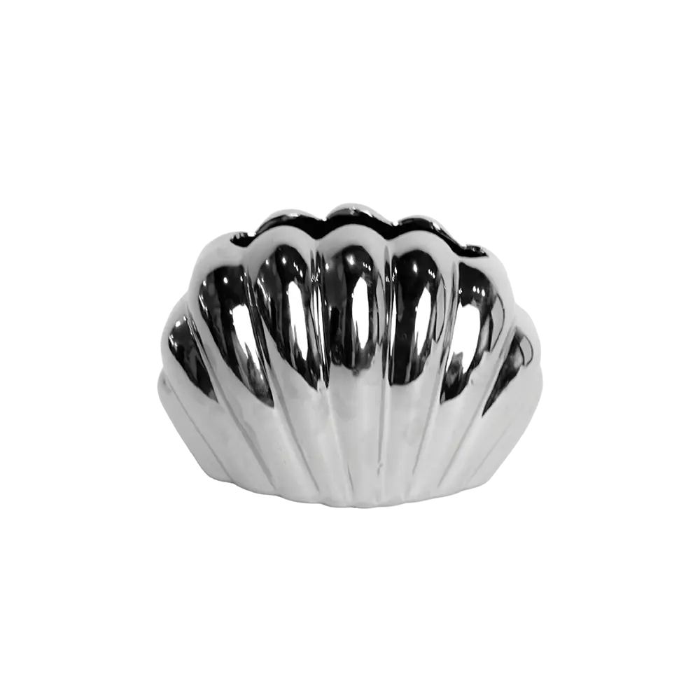 Ceramic shell shaped design silver tissue box2