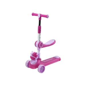 Cow design 3 wheels folding seat pink scooter
