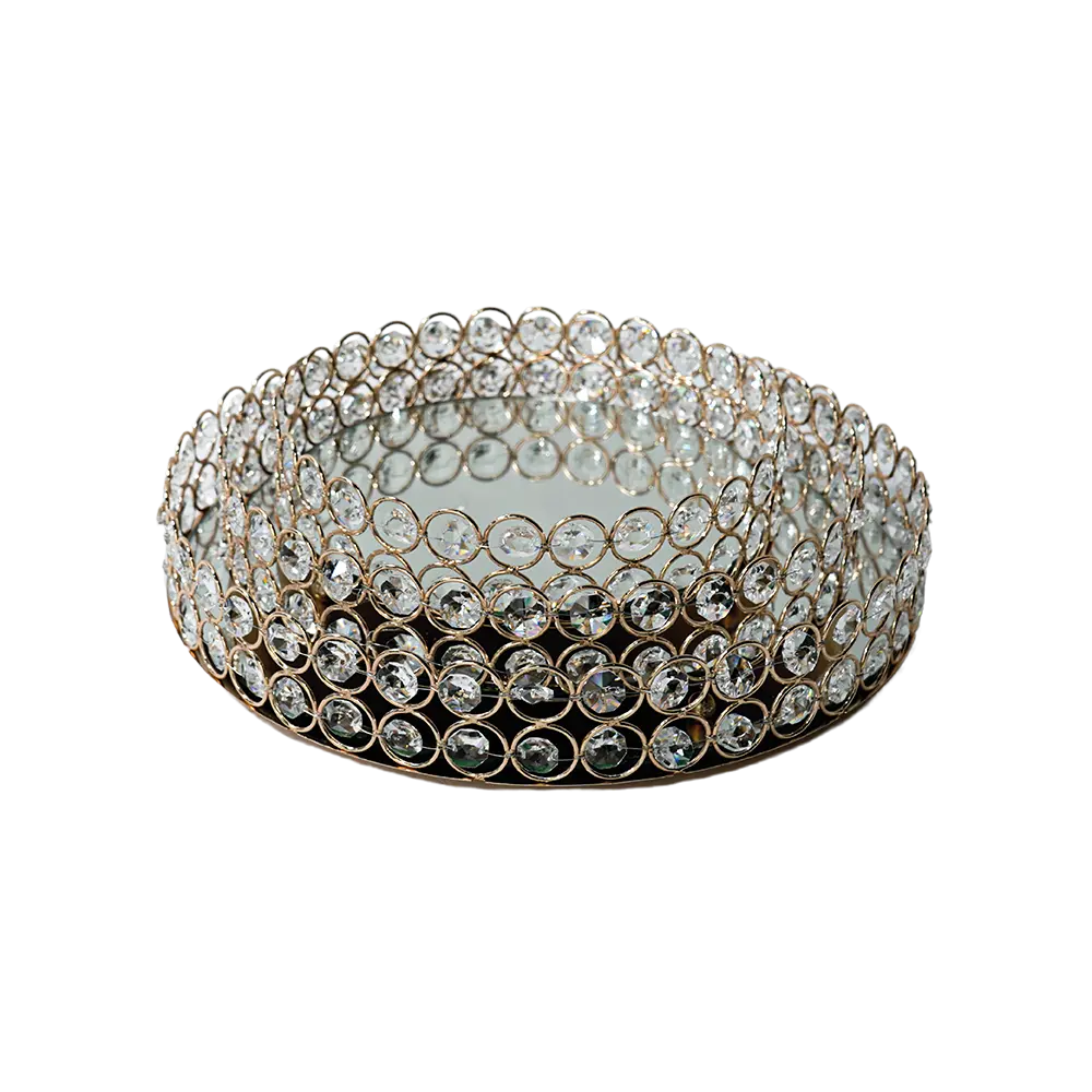 Gold-Circular-3Pcs-Mirror-Tray-Set-with-Crystal Gold circular 3pcs mirror tray set with crystal